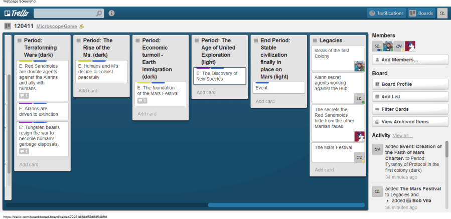 The far right side of the history