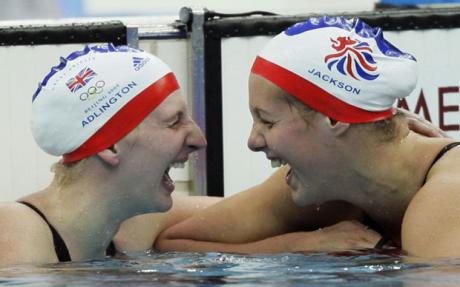 Swimmers - friendly rivals
