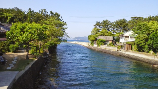 River Hagi Town Japan Sea