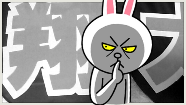 Mean rabbit making shhh face